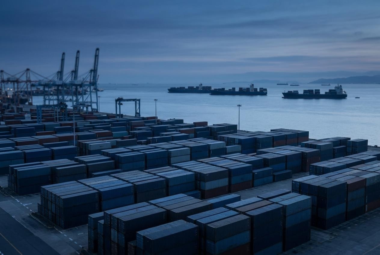 Containerhafen als Beispiel für Export und internationale Umsätze